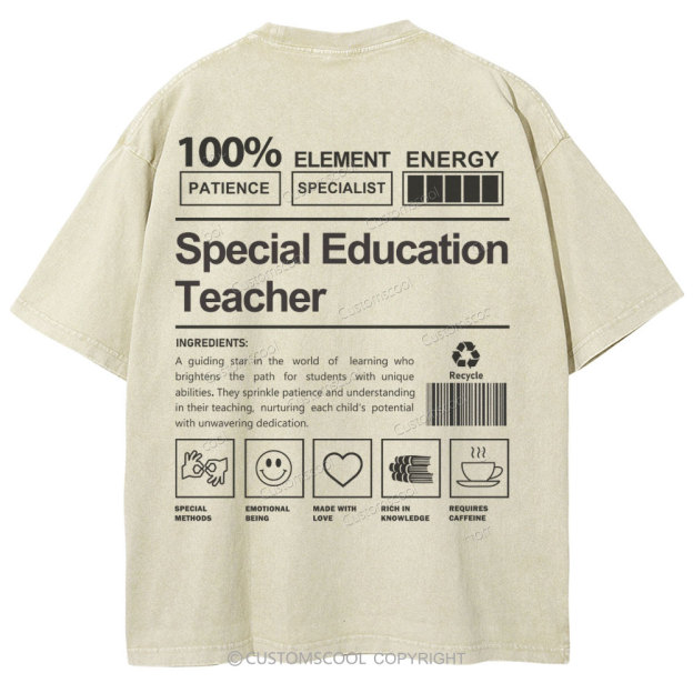 Special Education Teacher Unisex Fit Washed T-Shirt Customscool