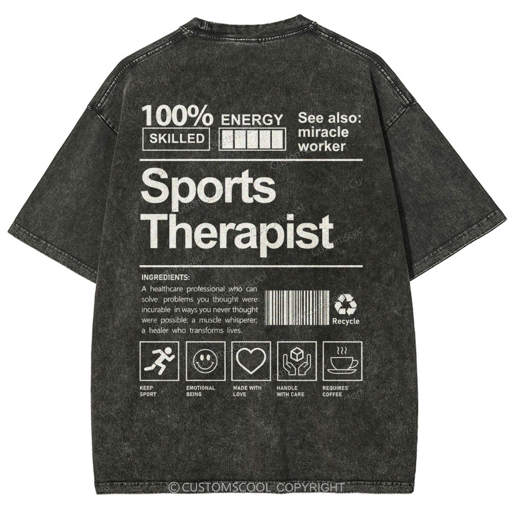 Sports Therapist Unisex Fit Washed T-Shirt Customscool
