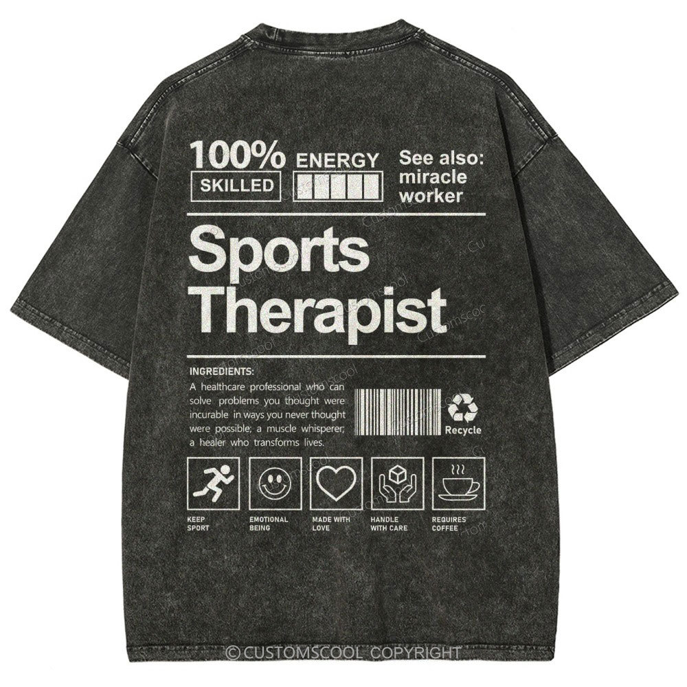 Sports Therapist Unisex Fit Washed T-Shirt Customscool