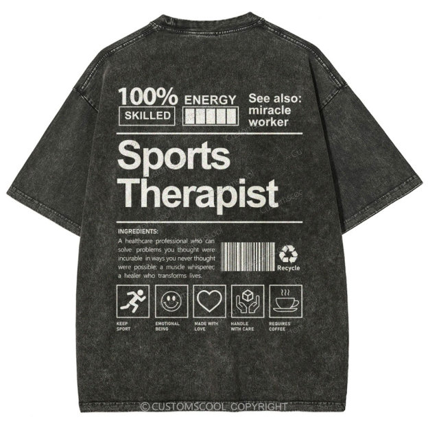 Sports Therapist Unisex Fit Washed T-Shirt Customscool
