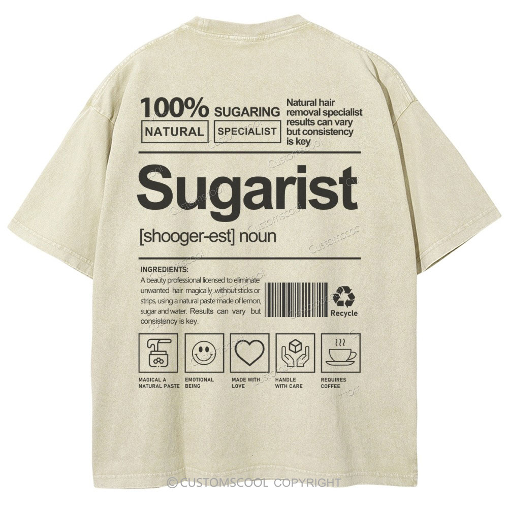 Sugarist Unisex Fit Washed T-Shirt Customscool