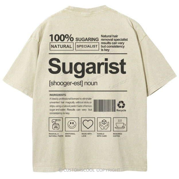 Sugarist Unisex Fit Washed T-Shirt Customscool