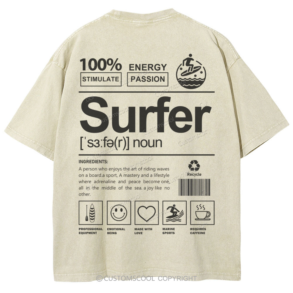 Surfer Unisex Fit Washed T-Shirt Customscool