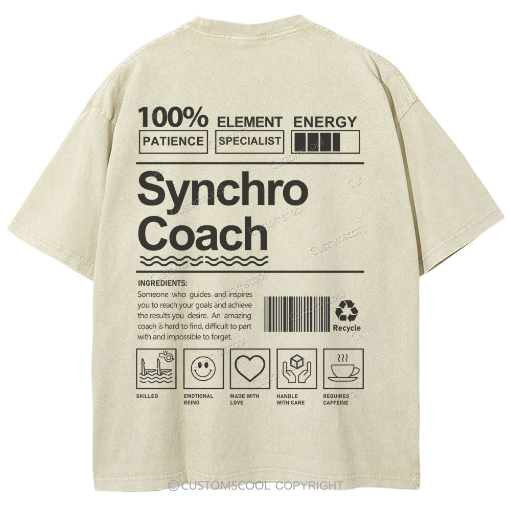 Synchro Coach Unisex Fit Washed T-Shirt