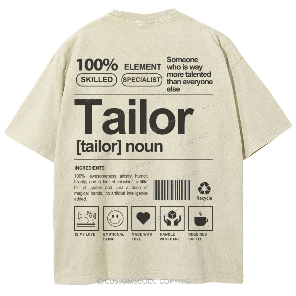 Tailor Unisex Fit Washed T-Shirt Customscool