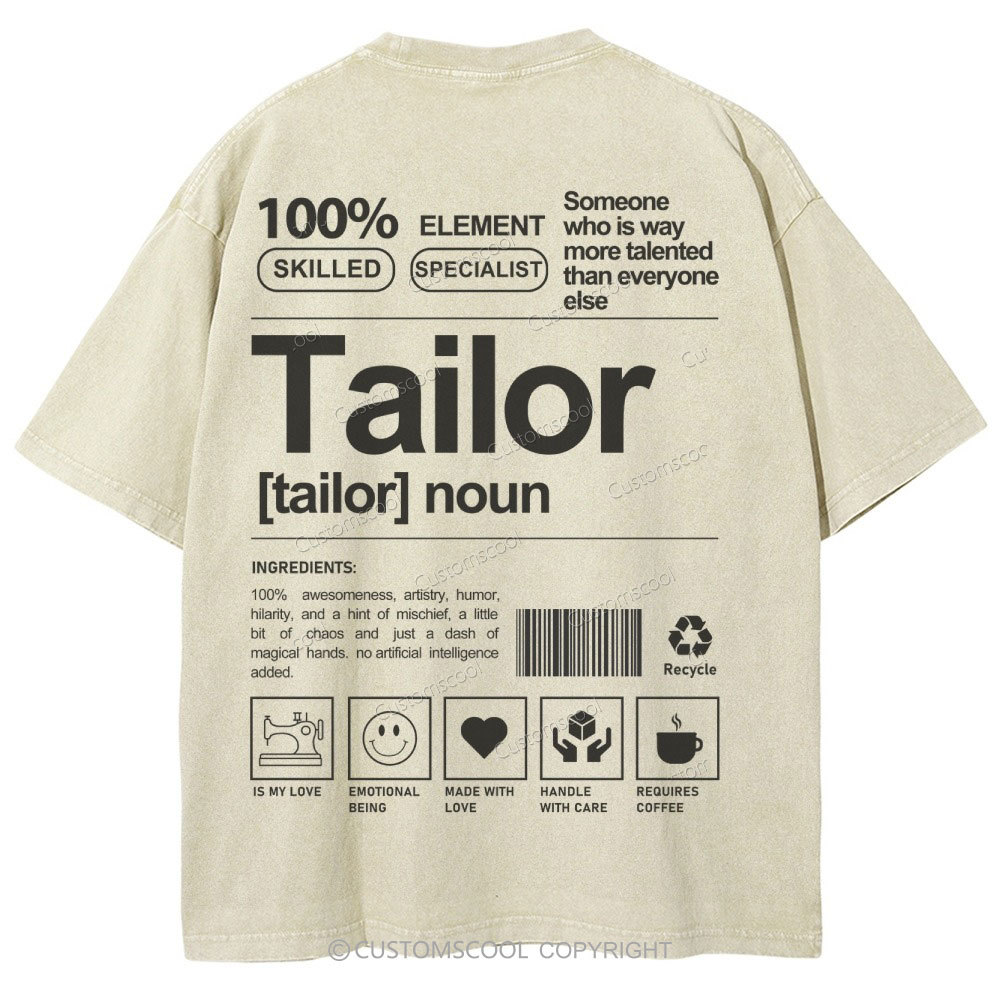 Tailor Unisex Fit Washed T-Shirt Customscool