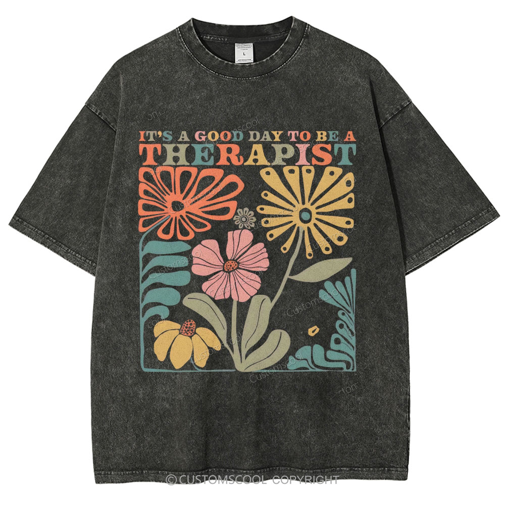 Therapist Unisex Fit Washed T-Shirt Customscool