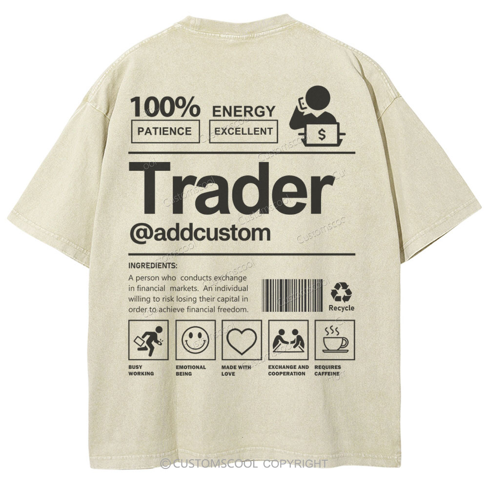 Trader Addcustom Unisex Fit Washed T-Shirt Customscool