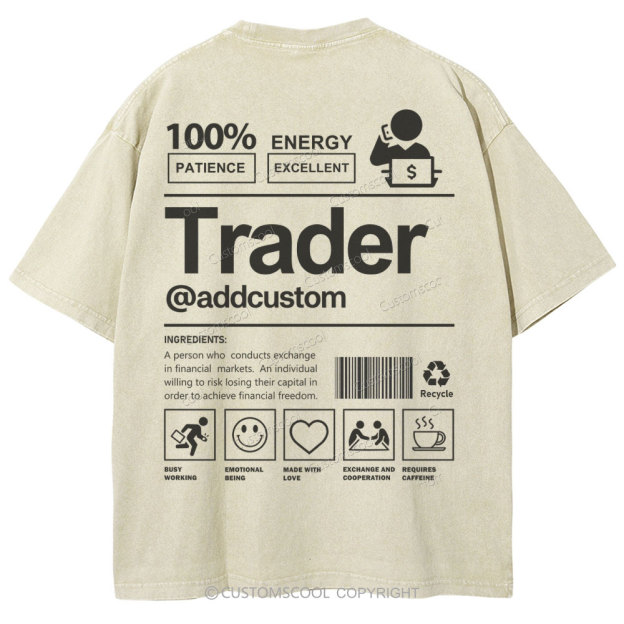 Trader Addcustom Unisex Fit Washed T-Shirt Customscool