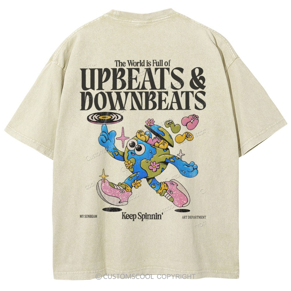 Upbeats & Downbeats Vintage Snowflake Washed T-Shirt Customscool