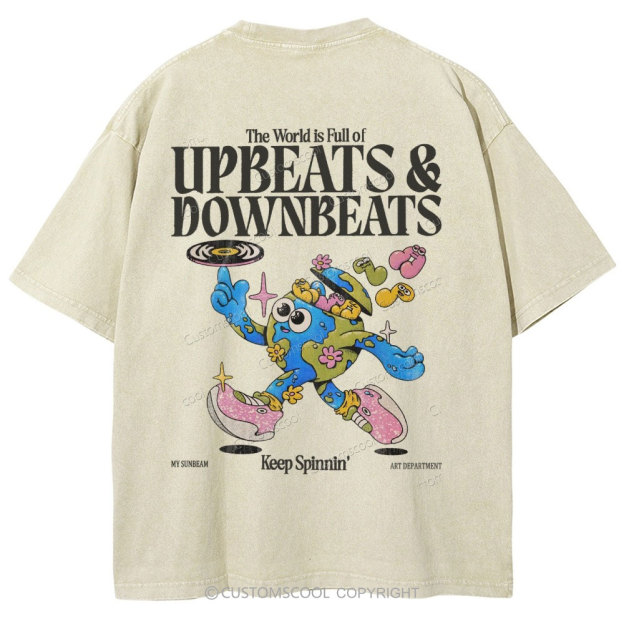 Upbeats & Downbeats Vintage Snowflake Washed T-Shirt Customscool