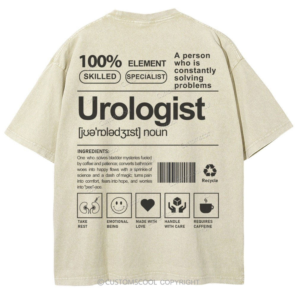Urologist Unisex Fit Washed T-Shirt Customscool