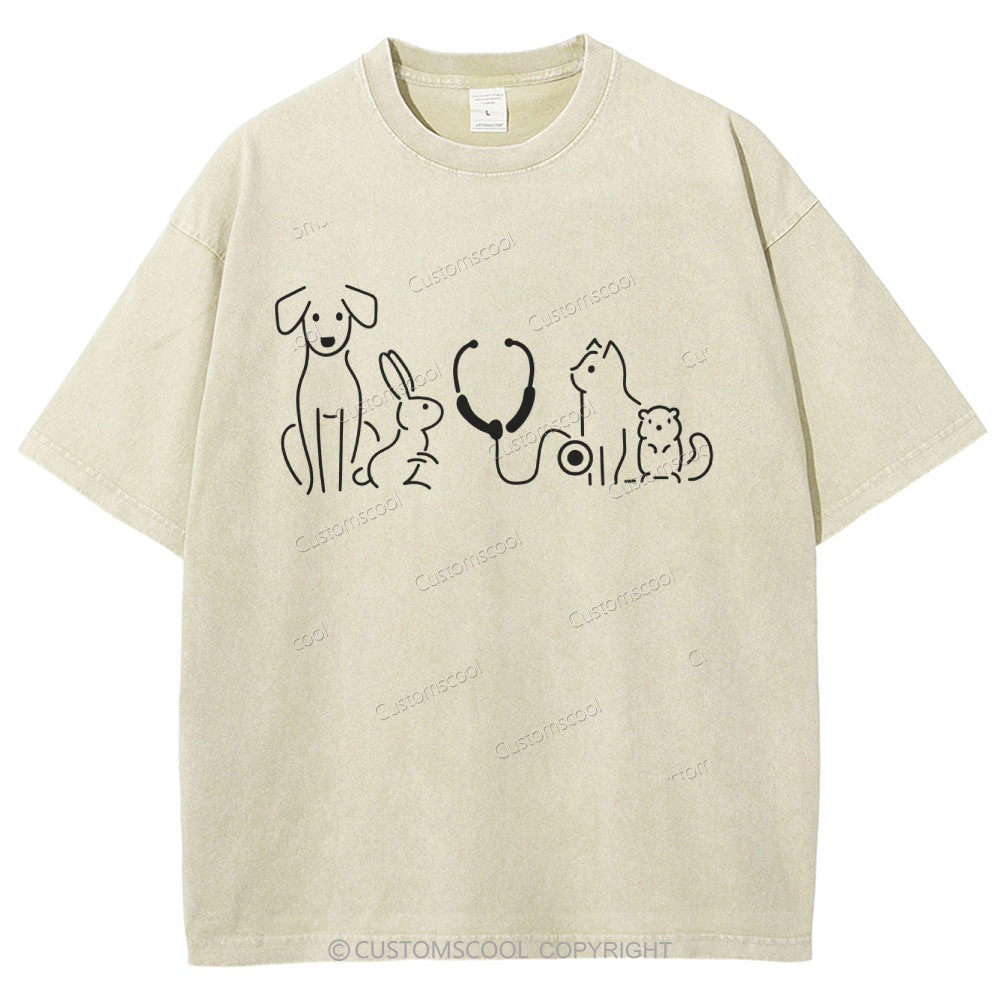 Vet Tech Unisex Fit Washed T-Shirt Customscool
