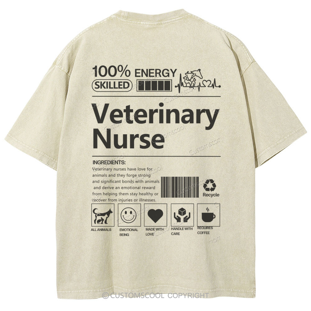 Veterinary Nurse Unisex Fit Washed T-Shirt Customscool