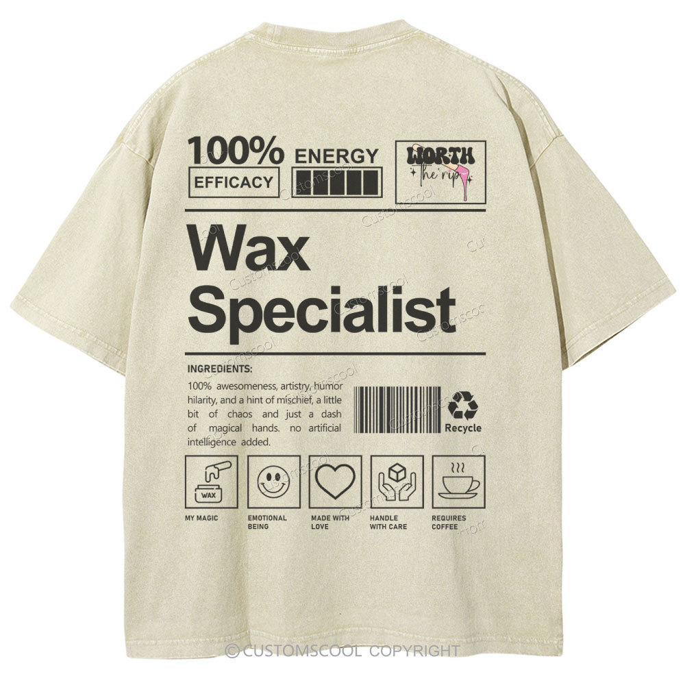 Wax Specialist Unisex Fit Washed T-Shirt