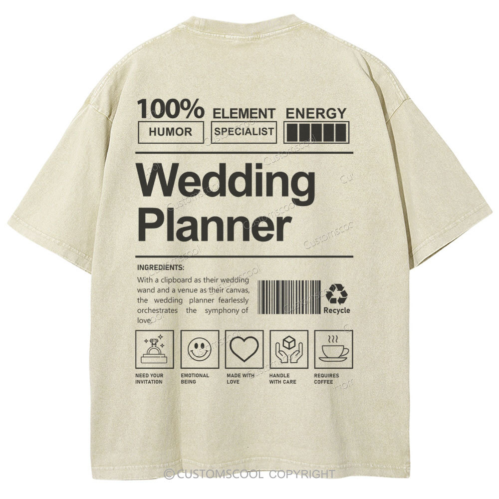 Wedding Planner Unisex Fit Washed T-Shirt Customscool