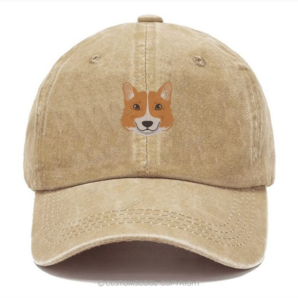 French Bulldog Golden Retriever Labrador Dachshund Dog Face Embroidered Unisex Vintage Casual Washed Cap Customscool