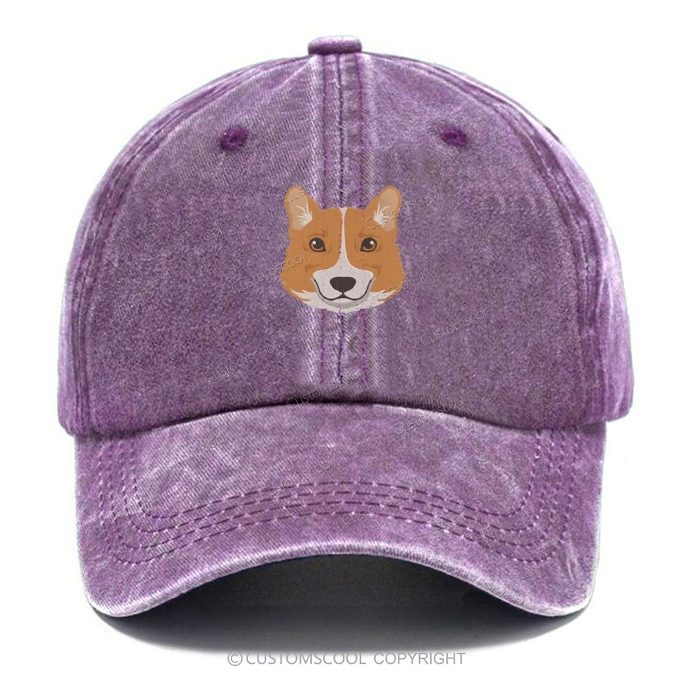French Bulldog Golden Retriever Labrador Dachshund Dog Face Embroidered Unisex Vintage Casual Washed Cap Customscool