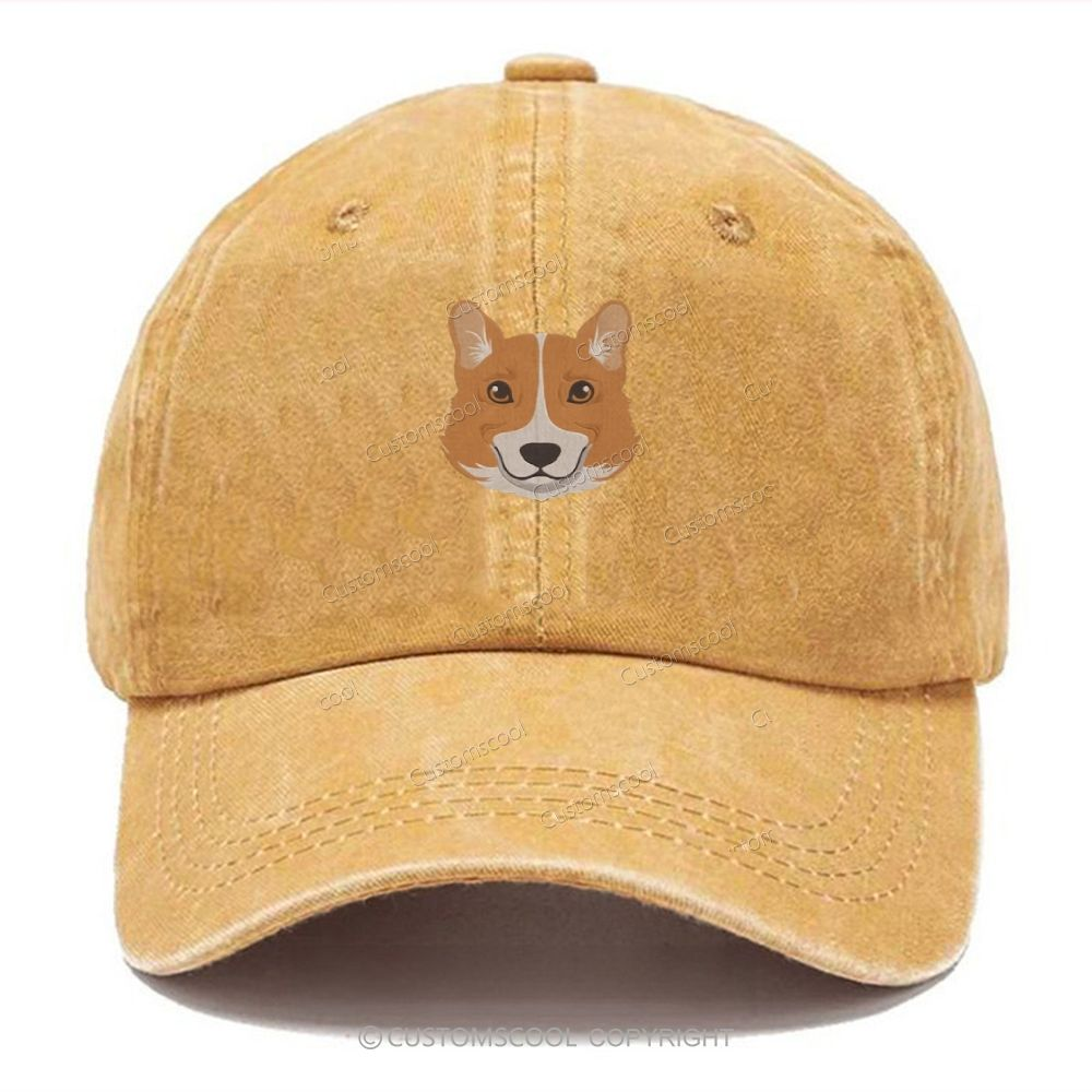 French Bulldog Golden Retriever Labrador Dachshund Dog Face Embroidered Unisex Vintage Casual Washed Cap Customscool