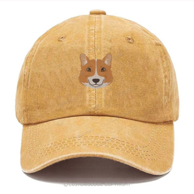 French Bulldog Golden Retriever Labrador Dachshund Dog Face Embroidered Unisex Vintage Casual Washed Cap Customscool