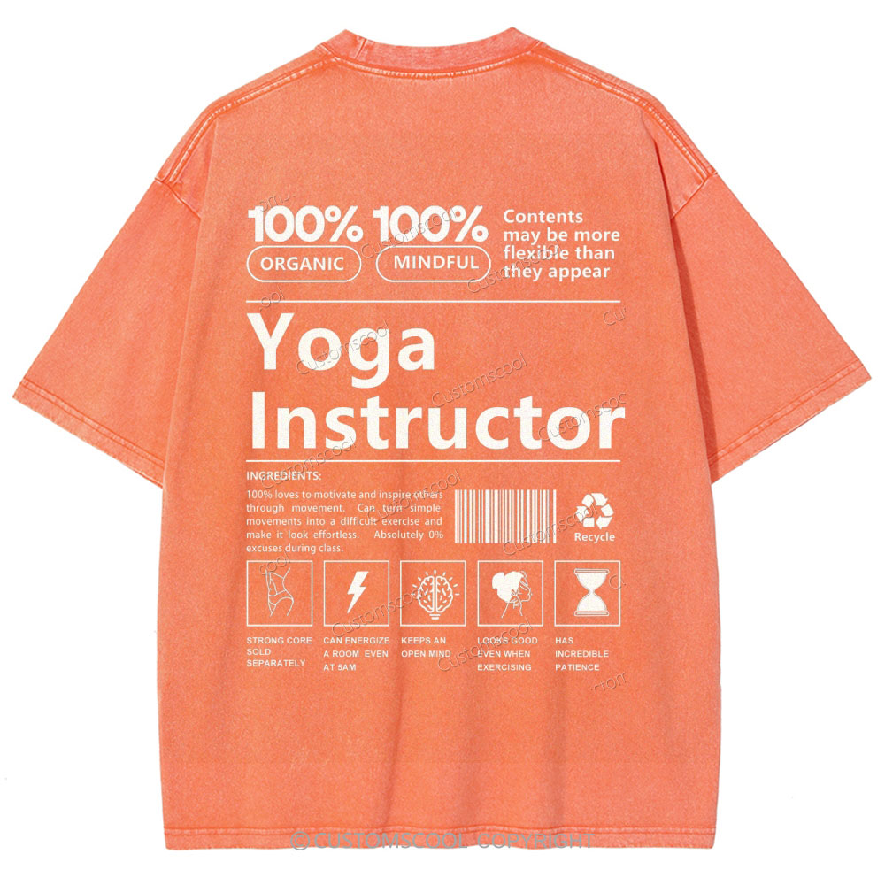 Yoga Instructor Vintage Snowflake Washed T-Shirt Customscool