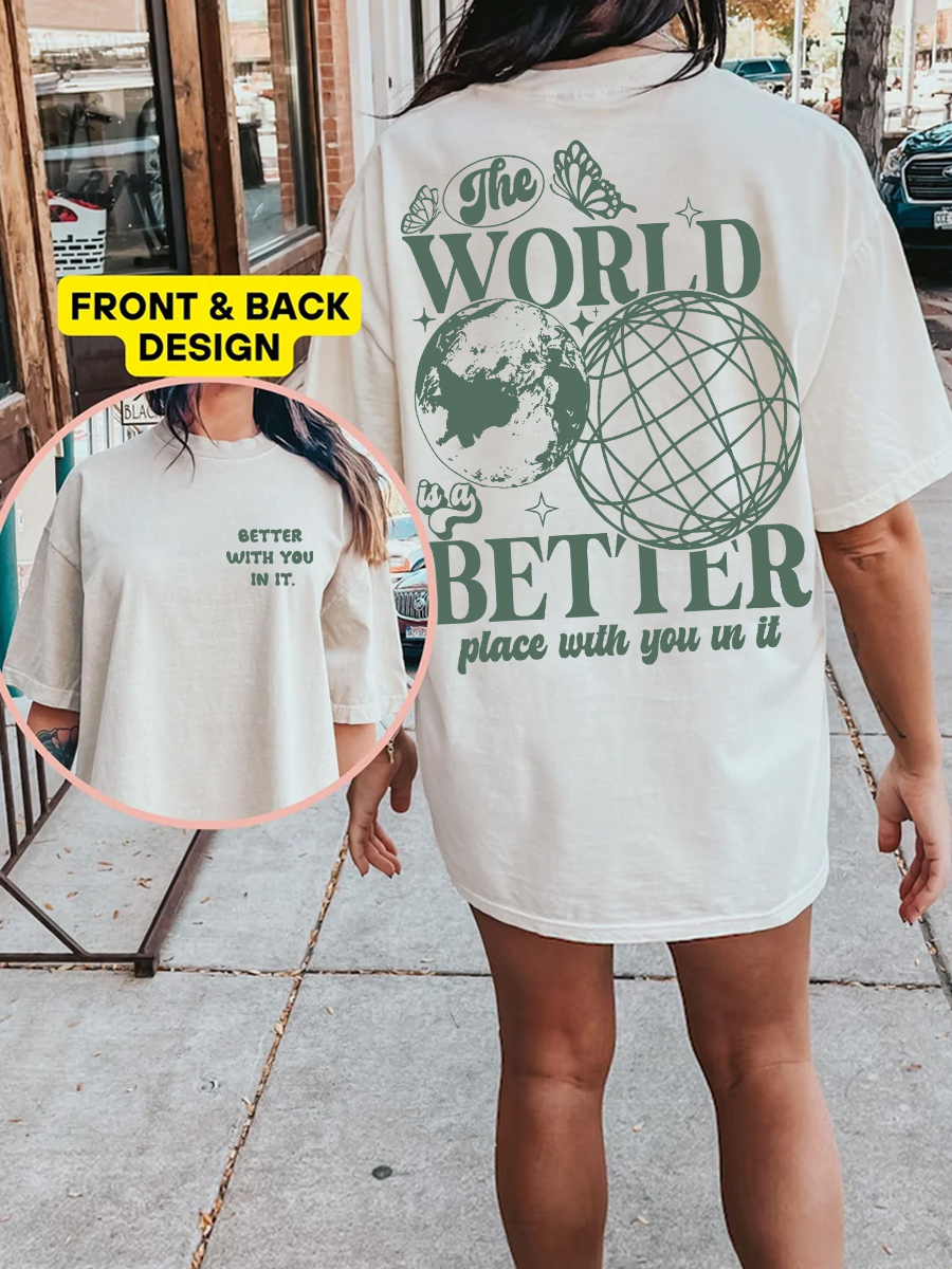The World Is A Better Place With You In It Vintage Snowflake Washed T-Shirt
