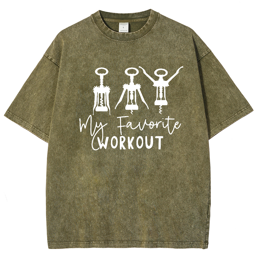 My Favorite Workout Unisex Vintage Washed Short Sleeve T-Shirt