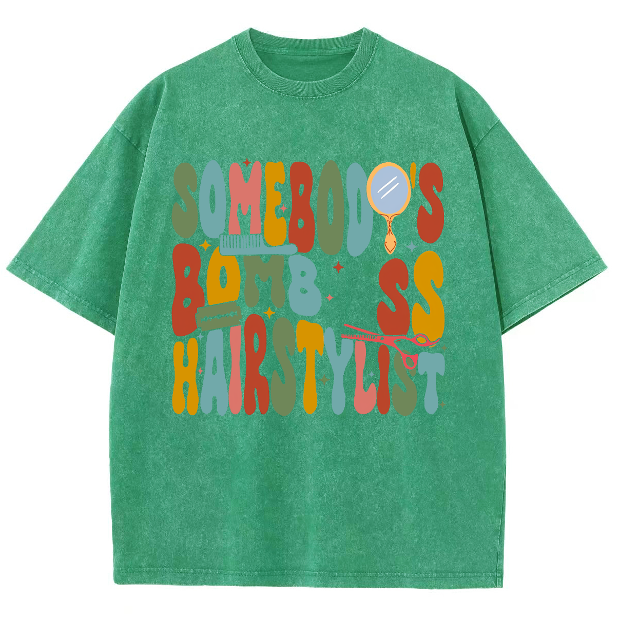 Somebody's Bomb Hairstylist Unisex Fit Washed Oversized T-Shirt