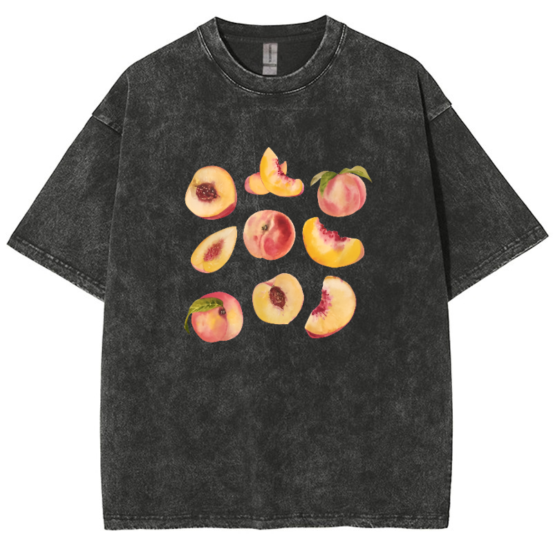 Peach Vintage Snowflake Washed T-Shirt