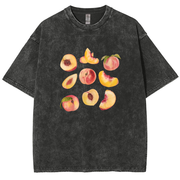 Peach Vintage Snowflake Washed T-Shirt