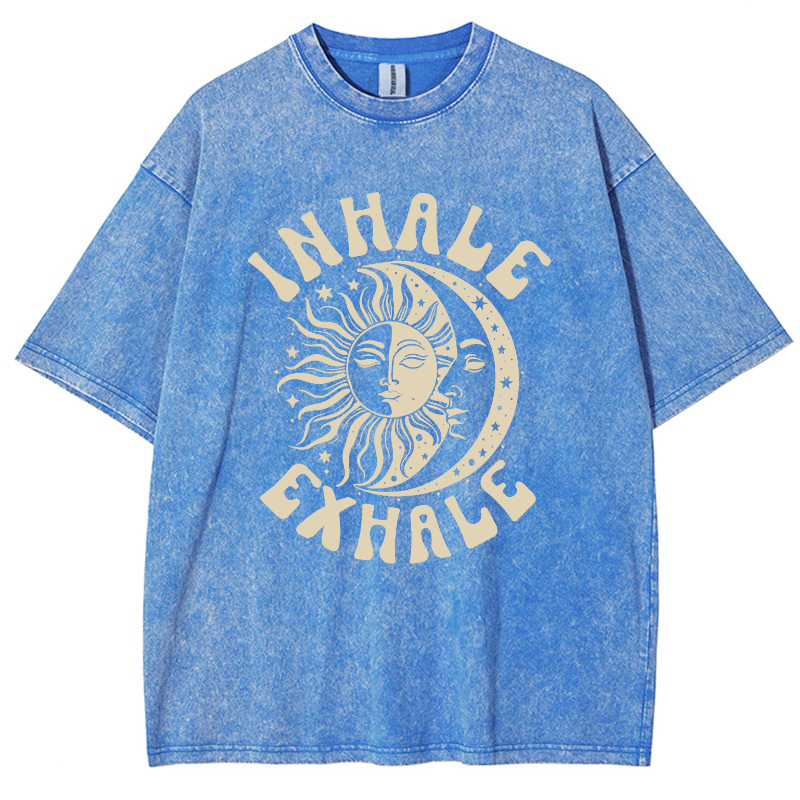 Inhale Exhale Vintage Snowflake Washed T-Shirt