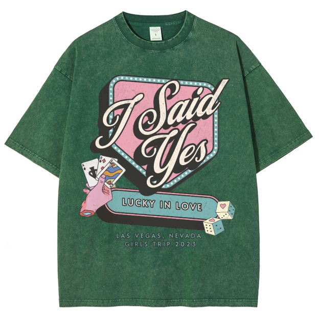 I Said Yes Unisex Fit Washed Oversized T-Shirt