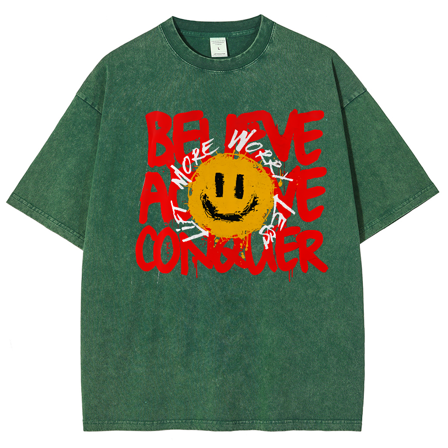Lift More Worry Less Unisex Fit Washed Oversized T-Shirt