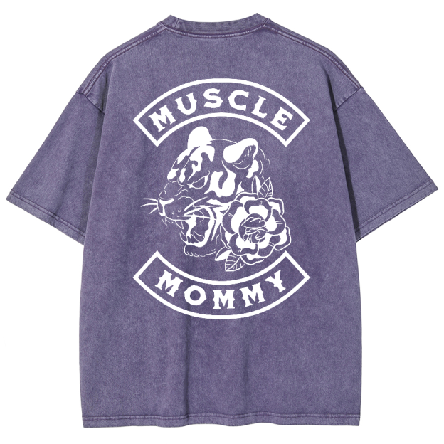 Muscle Mommy Unisex Fit Washed Oversized T-Shirt