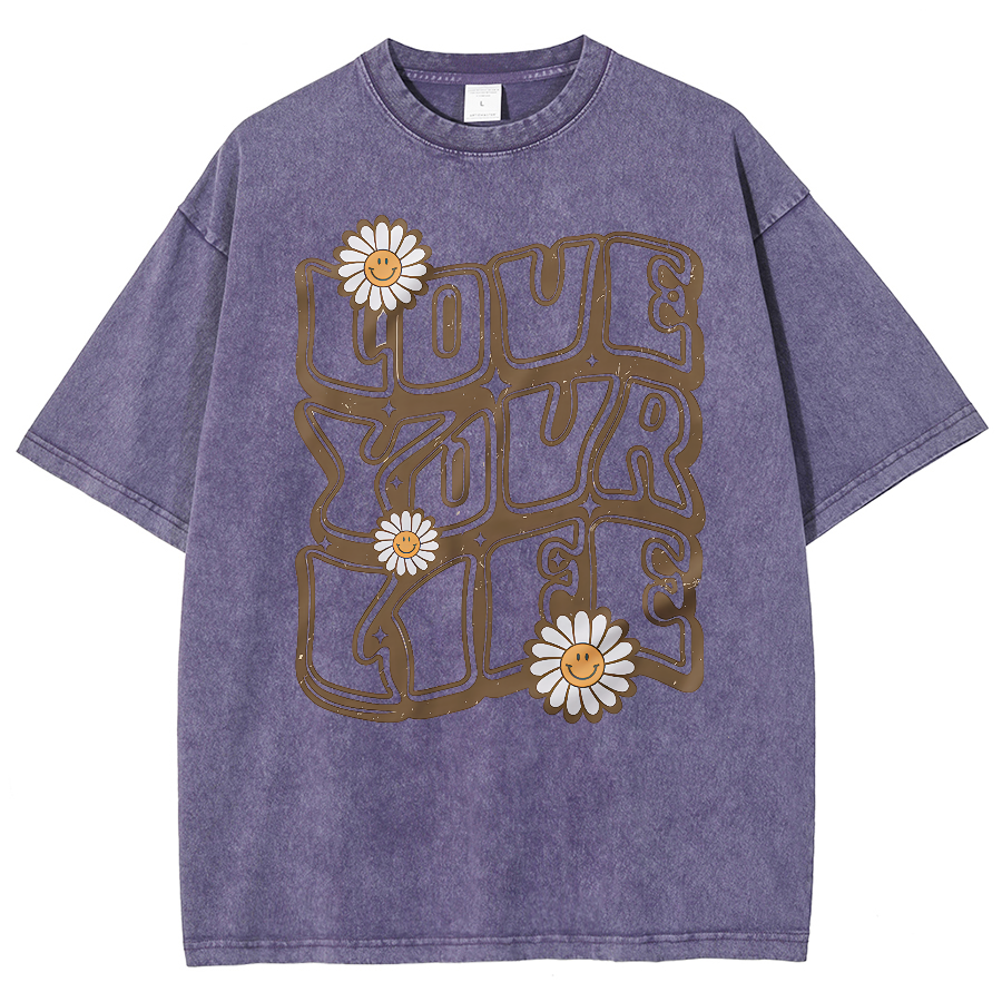 Love Your Life Unisex Fit Washed Oversized T-Shirt