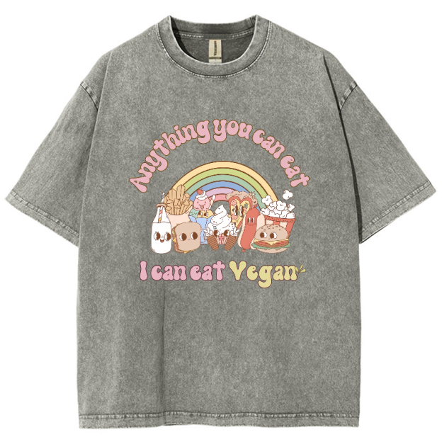 I Can Eat Yegan Unisex Fit Washed T-Shirt