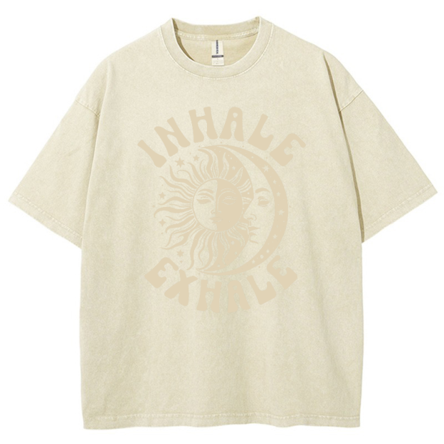 Inhale Exhale Vintage Snowflake Washed T-Shirt