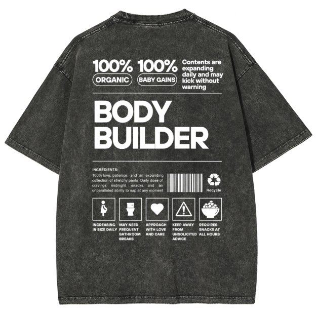 Body Builder Unisex Fit Washed T-Shirt
