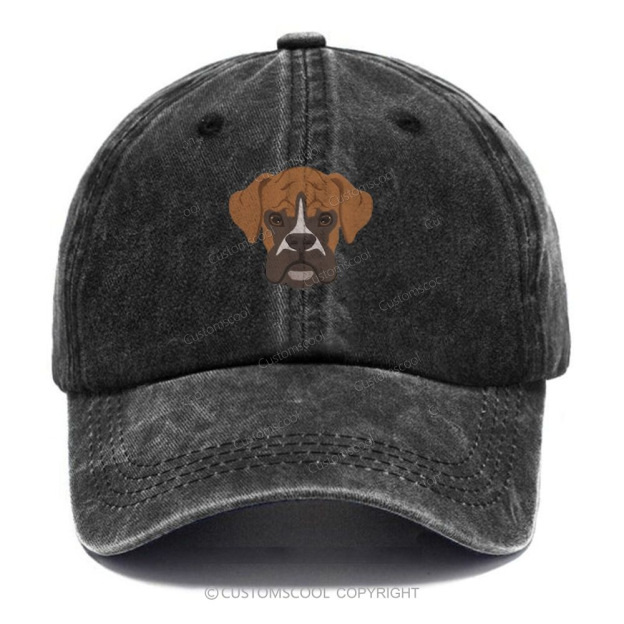 French Bulldog Golden Retriever Labrador Dachshund Dog Face Embroidered Unisex Vintage Casual Washed Cap Customscool