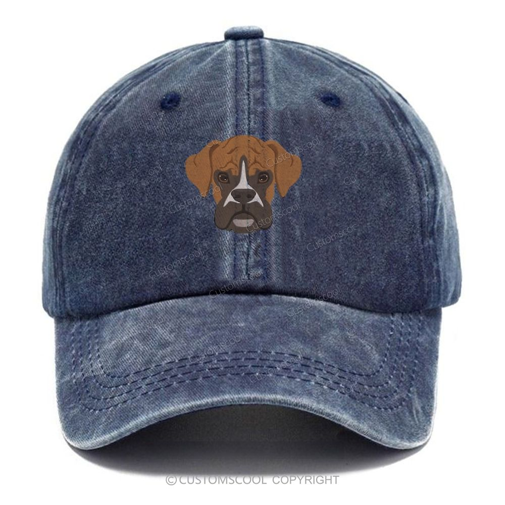 French Bulldog Golden Retriever Labrador Dachshund Dog Face Embroidered Unisex Vintage Casual Washed Cap Customscool