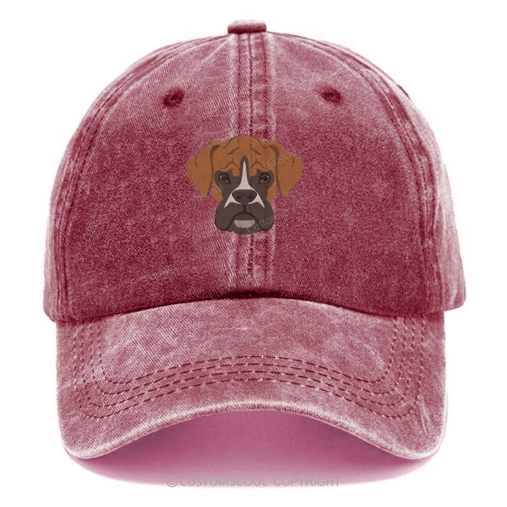 French Bulldog Golden Retriever Labrador Dachshund Dog Face Embroidered Unisex Vintage Casual Washed Cap Customscool