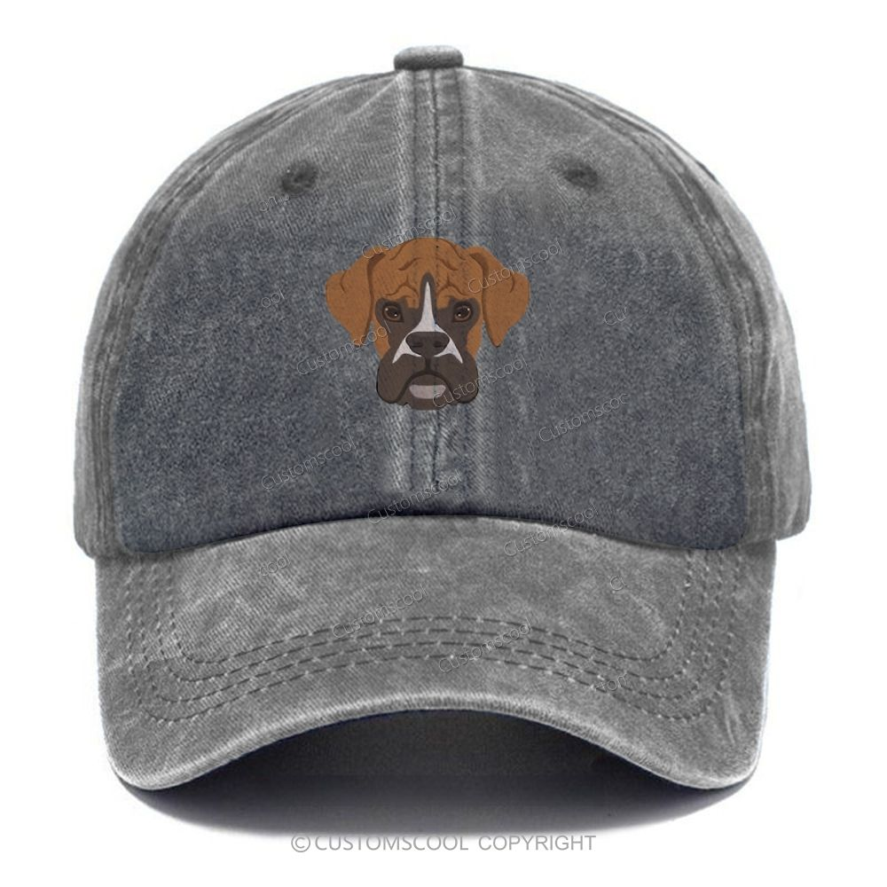 French Bulldog Golden Retriever Labrador Dachshund Dog Face Embroidered Unisex Vintage Casual Washed Cap Customscool
