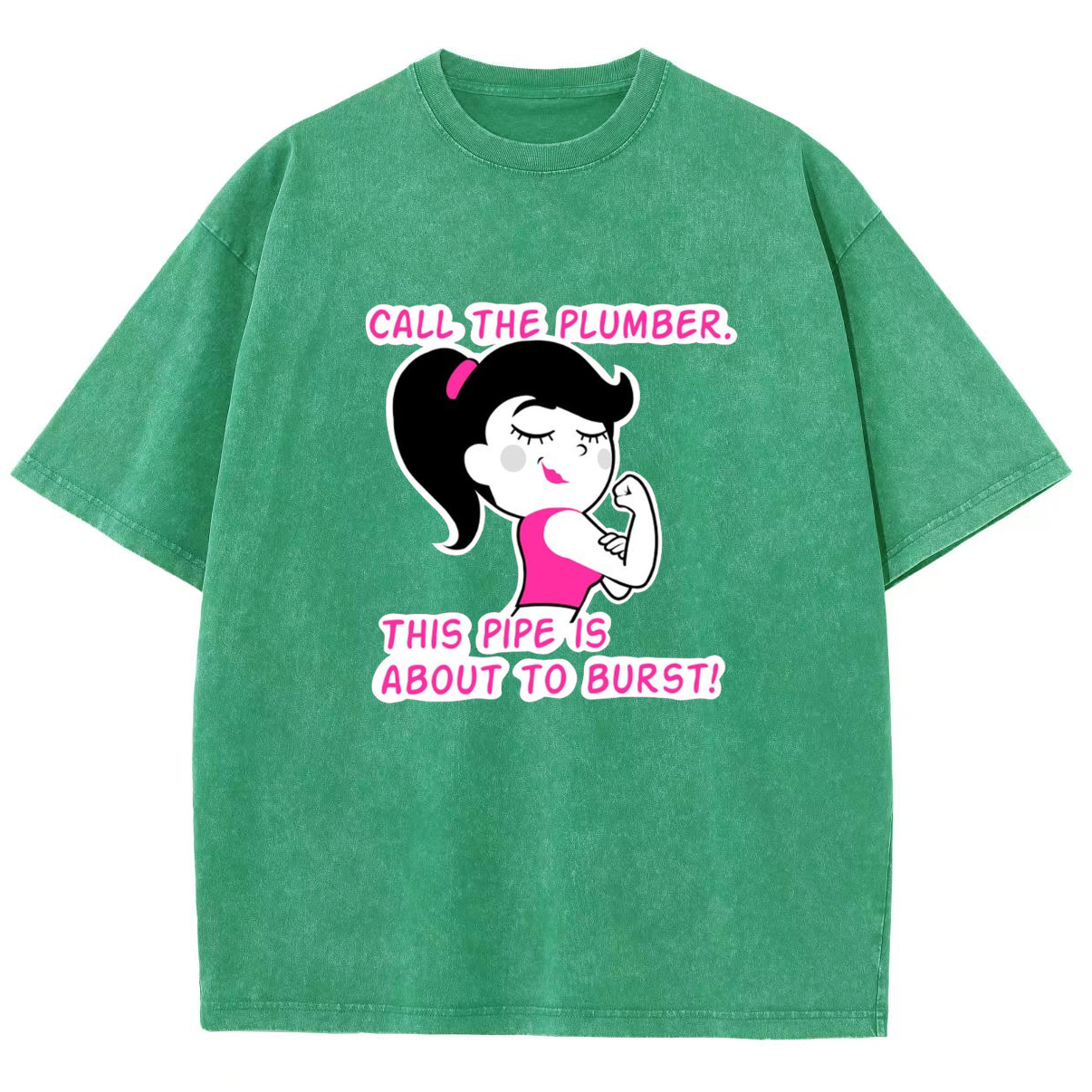 Call The Plumber/ Strong Gir Unisex Fit Washed T-Shirt