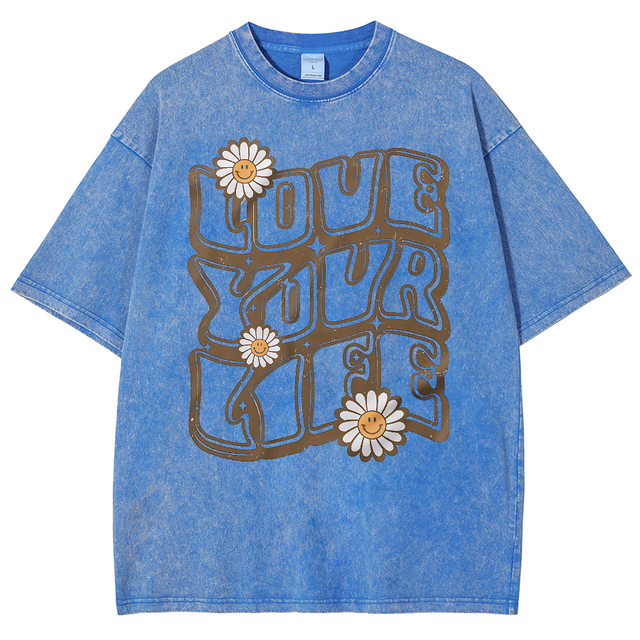 Love Your Life Unisex Fit Washed Oversized T-Shirt