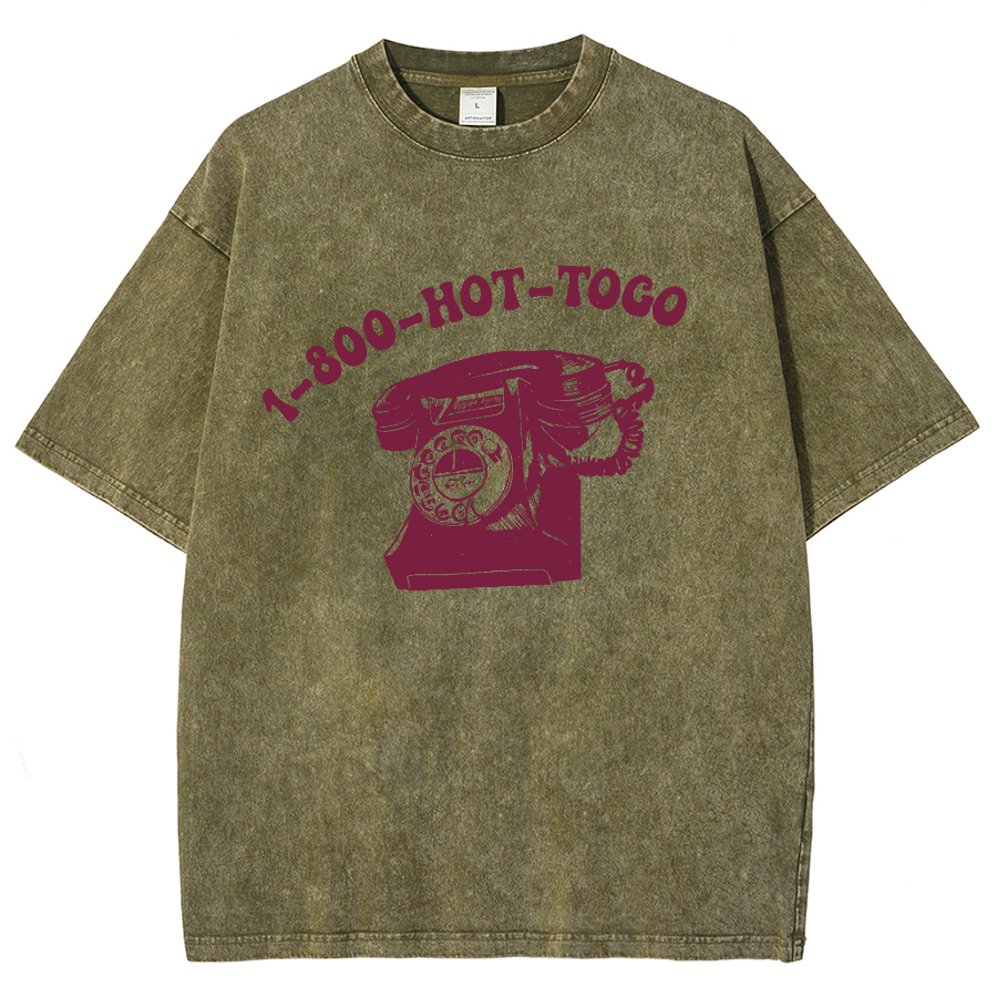 Hot Togo Unisex Fit Washed Oversized T-Shirt