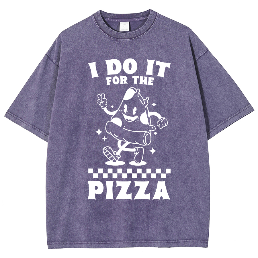 I Do It For The Pizza Unisex Fit Washed T-Shirt