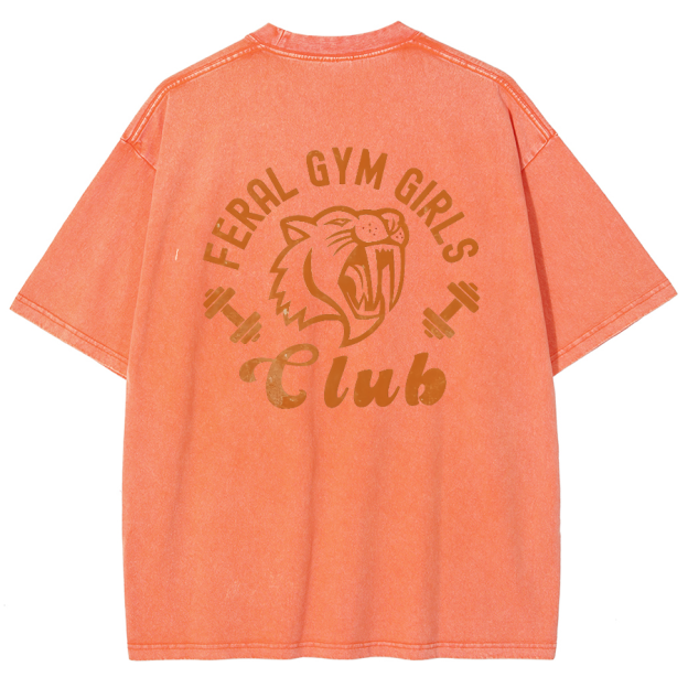 Feral Gym Girl Washed Oversized T-Shirt