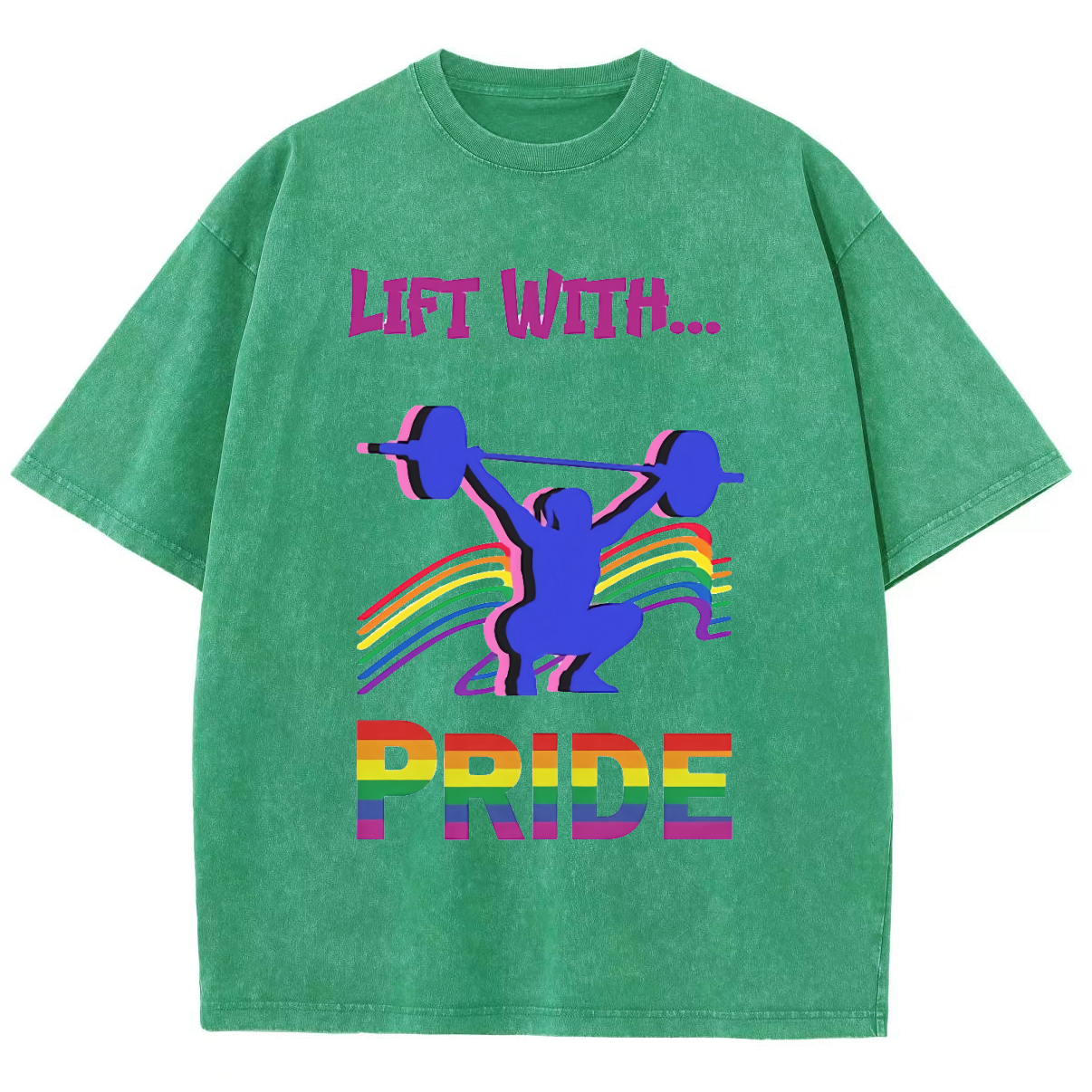 Lift with...Unisex Fit Washed Oversized T-Shirt