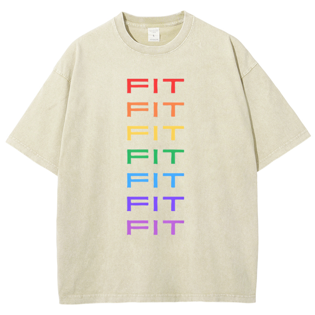 Rainbow Fit Washed Oversized T-Shirt