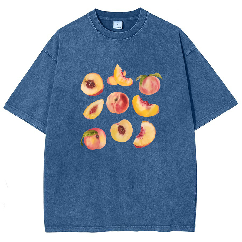 Peach Vintage Snowflake Washed T-Shirt